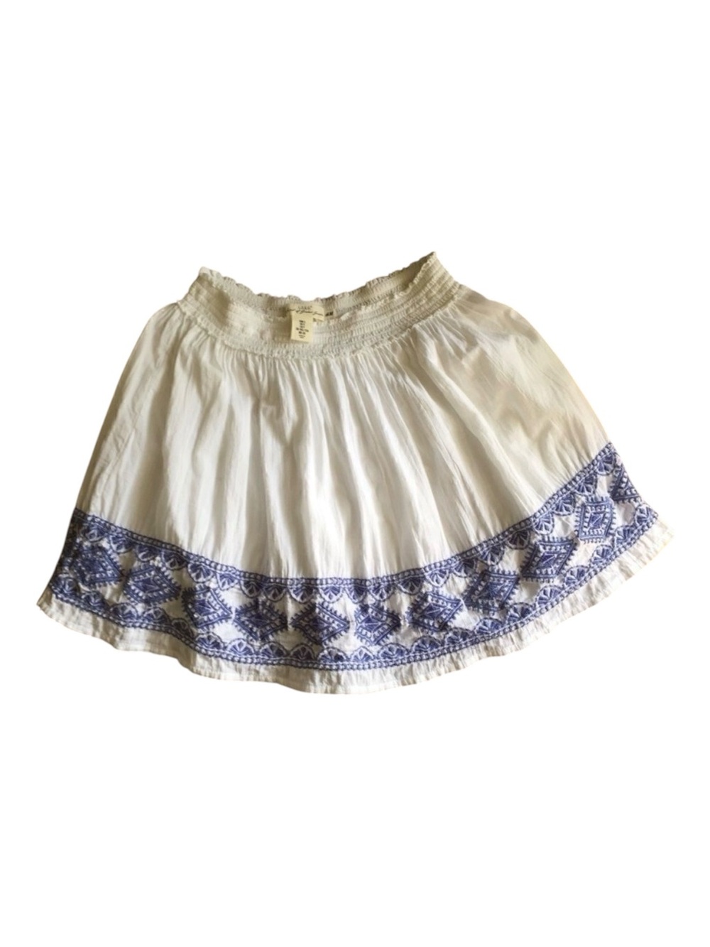 Women’s Small L.O.G.G. White/ Blue Skirt Boho Bohemian Cottagecore